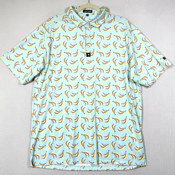 Bad Birdie Other - Bad Birdie Polo Shirt Men 3XL Banana Print Performance Stretch Golf Short Sleeve